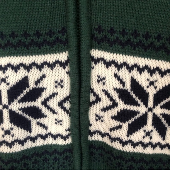 Vintage  Cozy Coastal Cottagecore Nordic Zip Up Hooded  Cardigan Medium - Picture 6 of 8